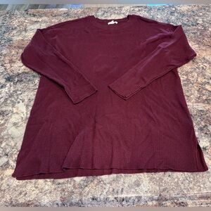 Maurices Ribbed Crewneck Tunic Sweater - Wine